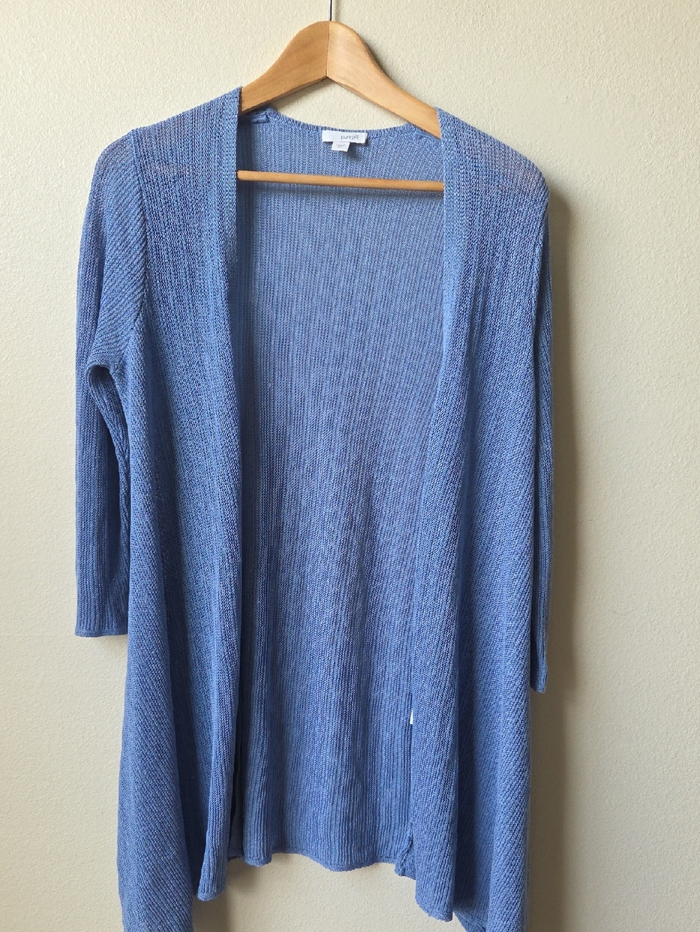 Pure J Jill Linen Rayon Open Cardigan Periwinkle Blue Size XS